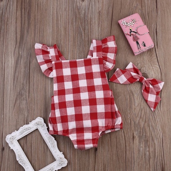 Eva Plaid Picnic Romper - Picture 2 of 6